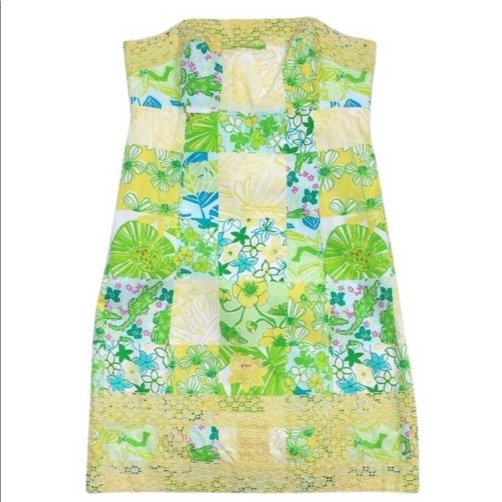 2009 Lilly Pulitzer Bowen Multi Gator Strapless Dress Style 74797 Size 4